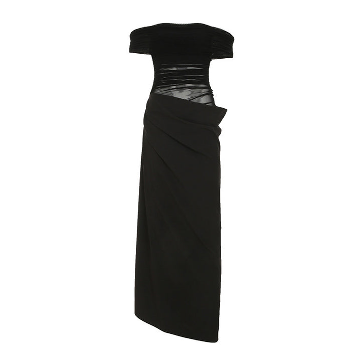 Damen elegantes Abendkleid mit schmalem Schnitt und transparenten Einsätzen Echo Archiv