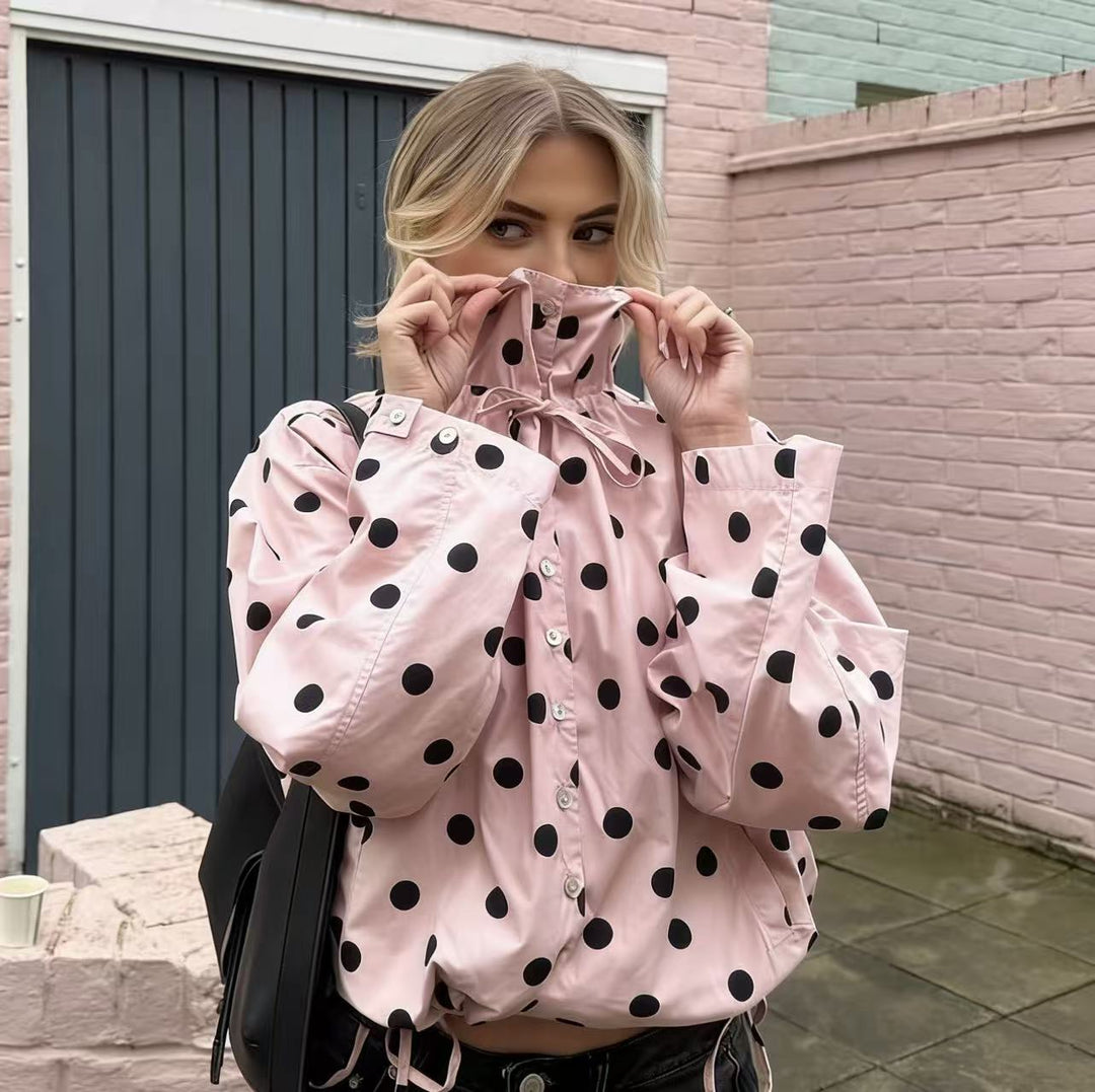 Damen nan Cropped-Anorak mit Stehkragen, Tunnelzugsaum und Druckknopfleiste Echo Archiv