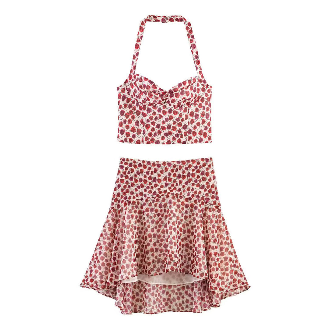 Damen Crop-Top im fruchtigen Design mit elegantem Wickelverschluss Echo Archiv