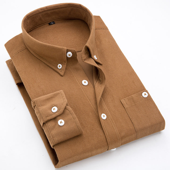 Herren Cord-Hemden mit button-down Kragen und aufgesetzter Brusttasche Echoarchiv