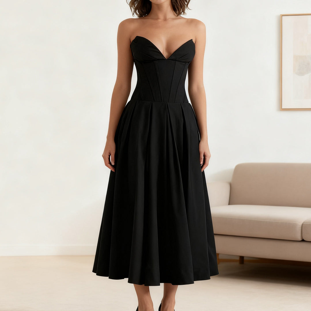 Damen Elegant geschnittenes Korsettkleid mit schwingendem Rock Echo Archiv