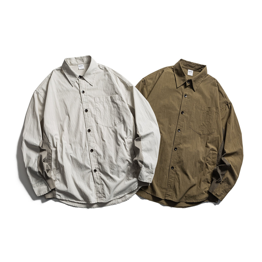 Herren Oversized Hemd mit Brusttasche und Rippbündchen Echoarchiv