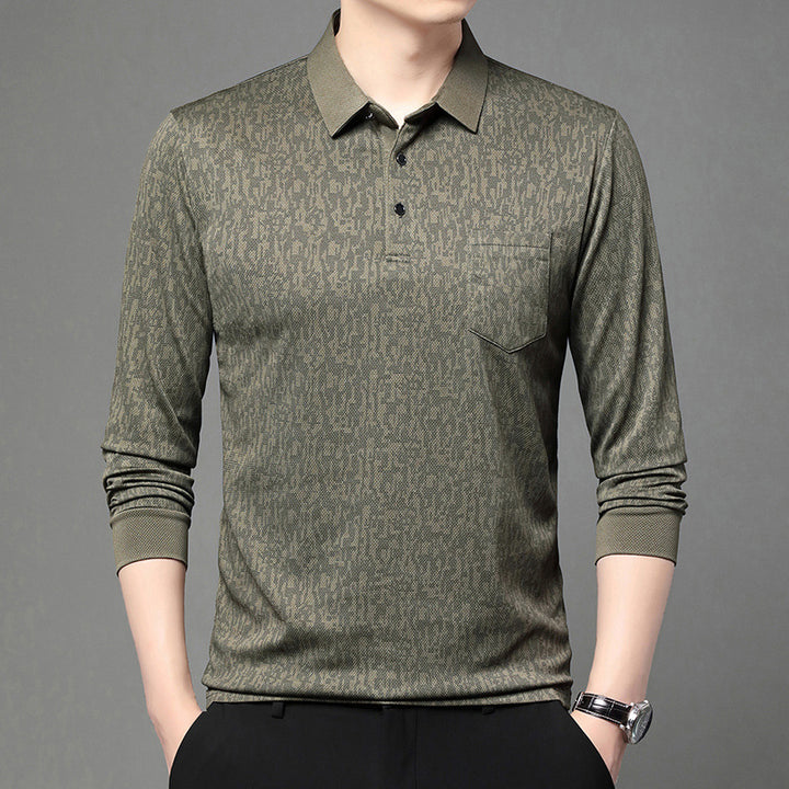 Herren Poloshirt mit grafischem Motiv und atmungsaktivem Funktionsmaterial Echoarchiv