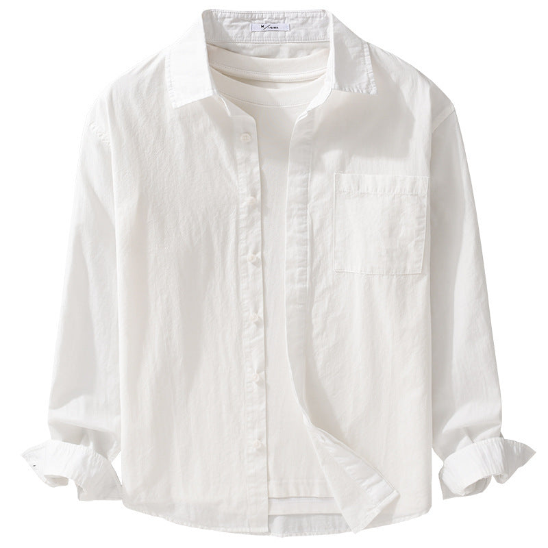 Herren Relaxed-Fit Baumwoll-Overshirt mit Kentkragen und Brusttasche Echoarchiv