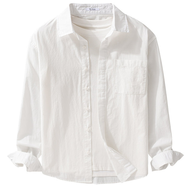 Herren Relaxed-Fit Baumwoll-Overshirt mit Kentkragen und Brusttasche Echoarchiv