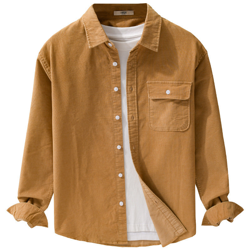 Herren Cordshirt im Overshirt‑Stil mit Brustpatte und entspannter Passform Echoarchiv