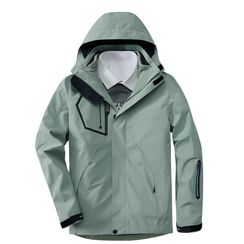 Herren atmungsaktive und wasserfeste Softshell-Outdoorjacke mit verschweißten Nähten und Multifunktions-Taschen Echoarchiv