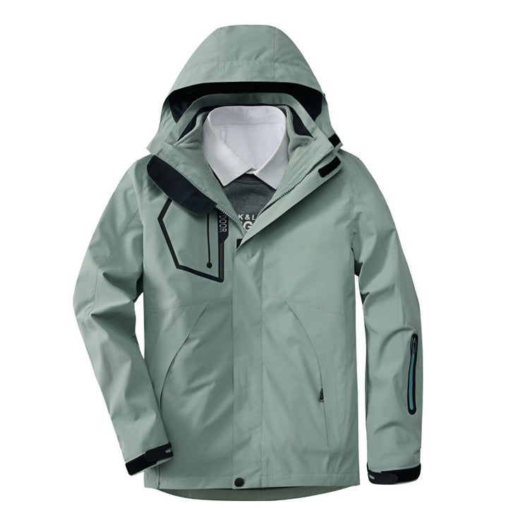 Herren atmungsaktive und wasserfeste Softshell-Outdoorjacke mit verschweißten Nähten und Multifunktions-Taschen Echoarchiv