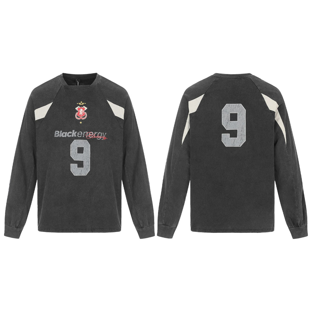 Herren Retro-Sweatshirt im Vintage-Sportswear-Look mit Raglanärmeln und Nummernprint Echoarchiv