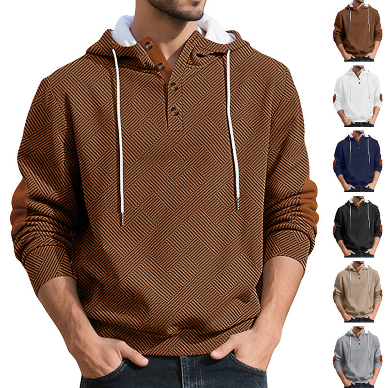 Herren modischer Kapuzenpullover mit strukturiertem Material und modischen Akzenten Echoarchiv