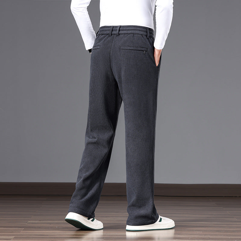 Herren Lässige Relaxed-Fit Baumwoll-Mix Freizeithose mit Kordelzug und geradem Bein Echo Archiv