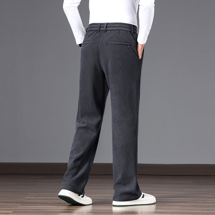 Herren Lässige Relaxed-Fit Baumwoll-Mix Freizeithose mit Kordelzug und geradem Bein Echo Archiv