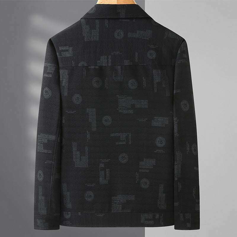 Herren Leichtes strukturiertes Overshirt mit aufgesetzten Pattentaschen und dezentem Allover-Print Echo Archiv