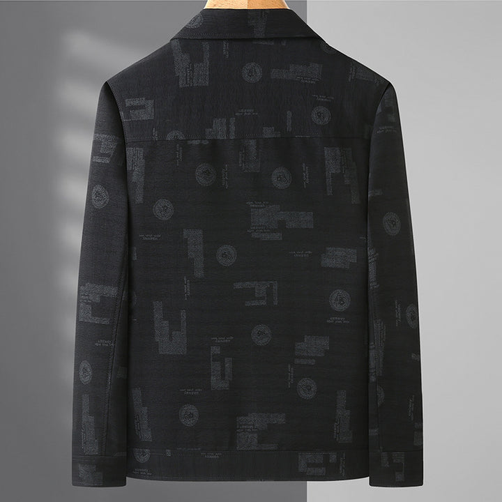 Herren Leichtes strukturiertes Overshirt mit aufgesetzten Pattentaschen und dezentem Allover-Print Echo Archiv