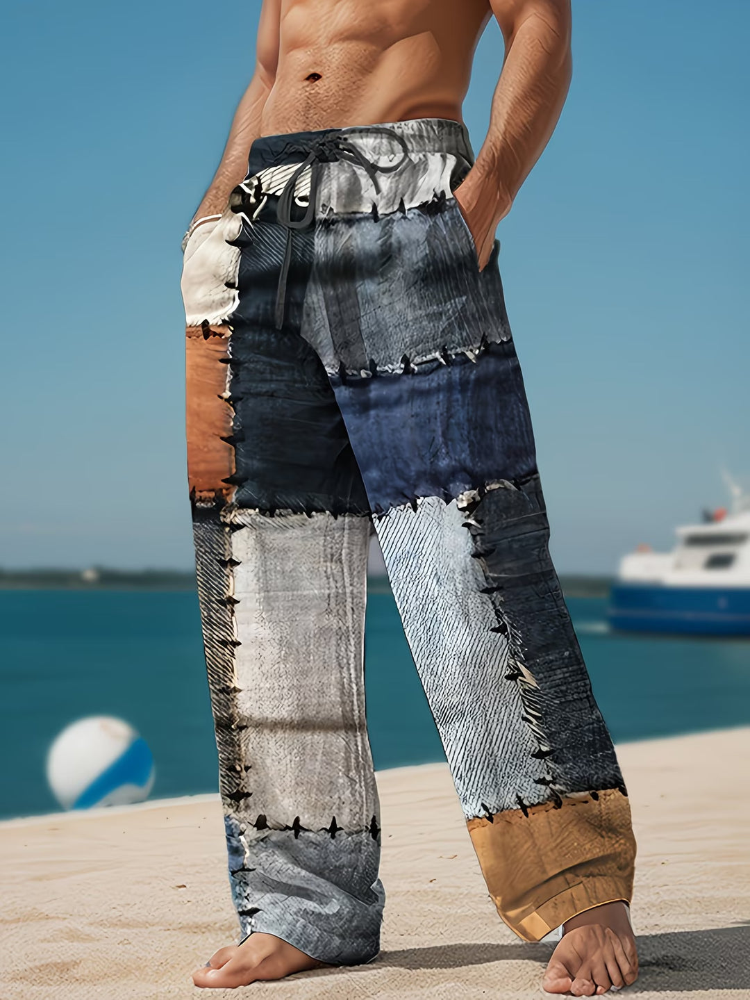 Herren Trendige Freizeithose mit einzigartigem Grafikdesign Echoarchiv