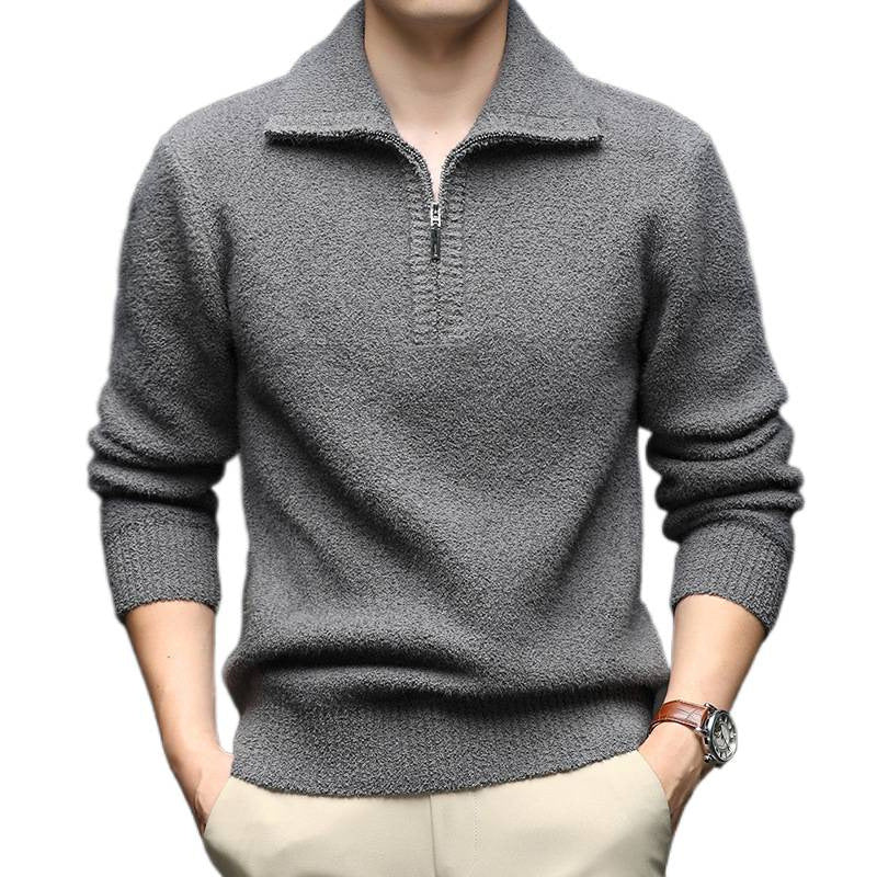 Herren Pullover mit hohem Kragen und Reißverschluss Echoarchiv