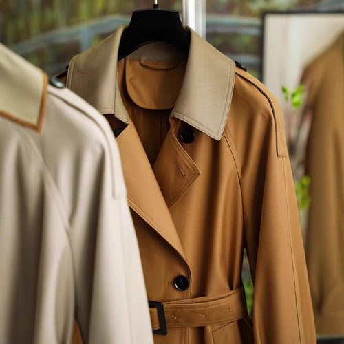 Damen Elegant geschnittene Trenchjacke mit Taillengürtel Echoarchiv