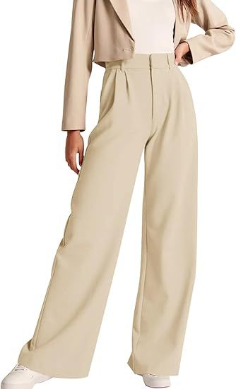 Damen weite High-Waist Hose mit Falten- und Bunddetails Echo Archiv