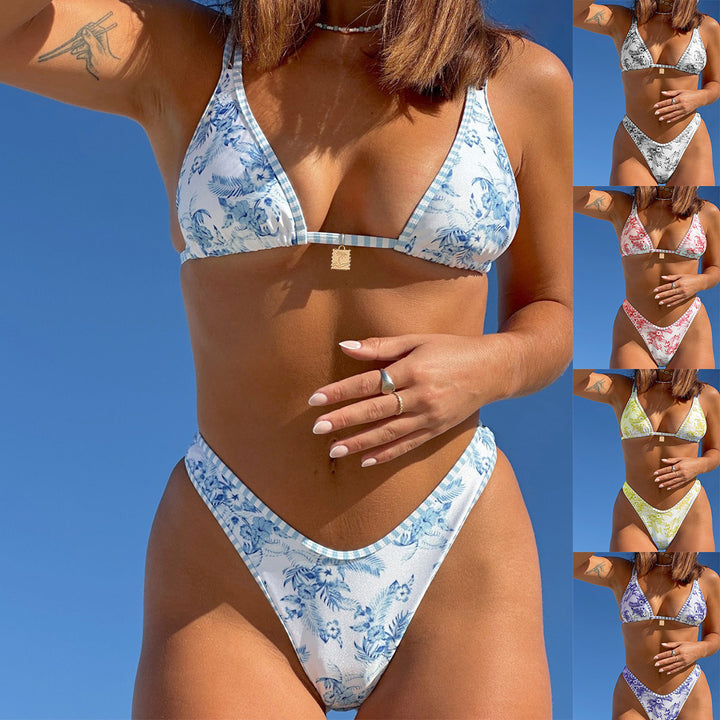 Damen Triangel-Bikini mit floralen Mustern Echo Archiv
