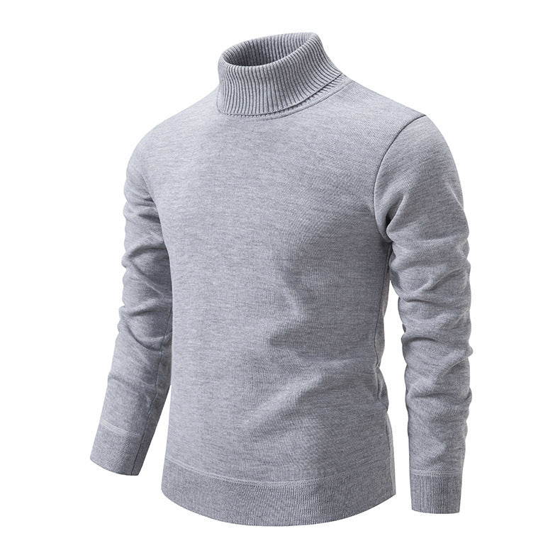 Herren Rollkragenpullover aus weichem Strick mit strukturiertem Design Echoarchiv