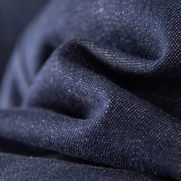 Damen Ärmellose leicht taillierte Weste aus Leinen-Denim mit Knopfleiste und aufgesetzten Taschen Echoarchiv