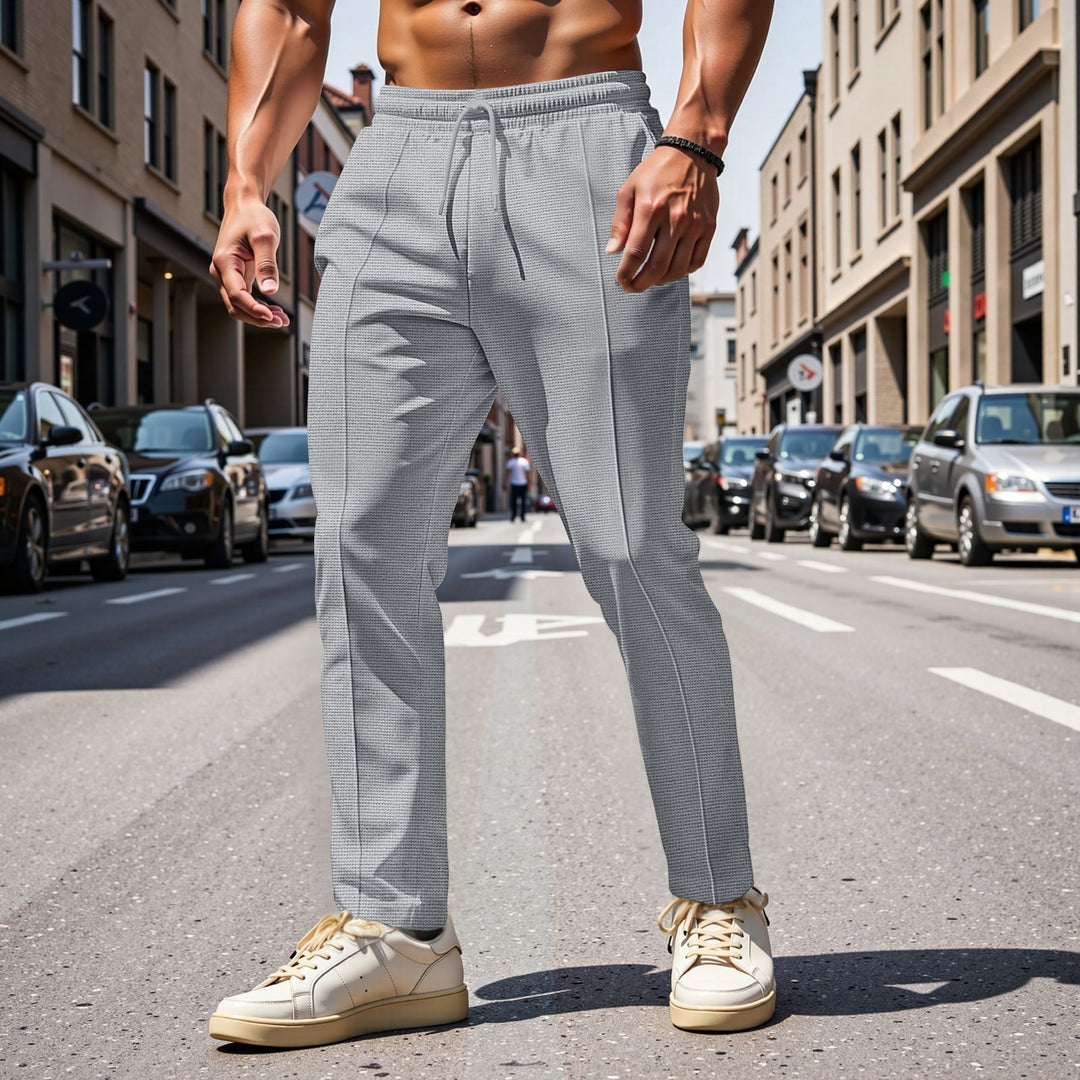 Herren elegante Freizeithose mit elastischem Bund und seitlichen Taschen Echoarchiv