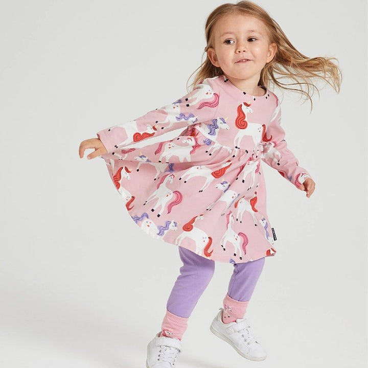 Mädchen Langarmkleid mit fröhlichem Einhorn-Design Echo Archiv