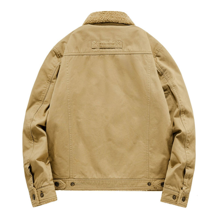 Herren Sherpa-gefütterte Canvas-Fieldjacke mit Hemdkragen und Utility-Taschen Echo Archiv