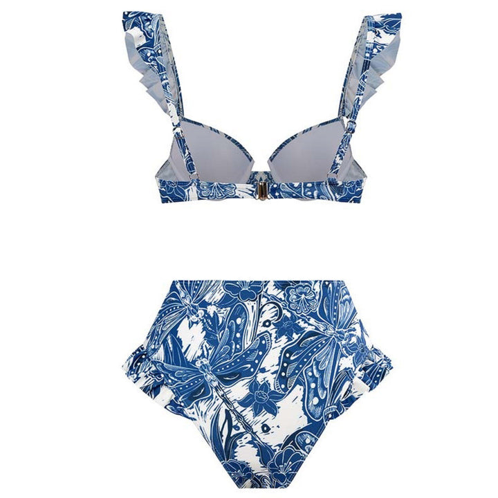 Damen Bikini-Set mit eleganter Rüschendetailierung und stylischem Überrock Echo Archiv