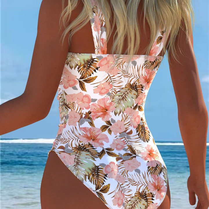 Damen Einteiliger Badeanzug mit floralen Akzenten und breiten Trägern Echo Archiv