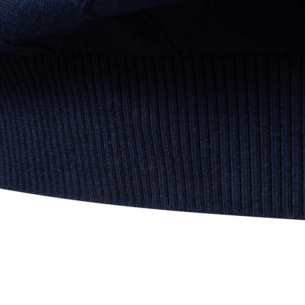 Herren Strickpullover mit Troyerkragen und Rautenmuster Echoarchiv