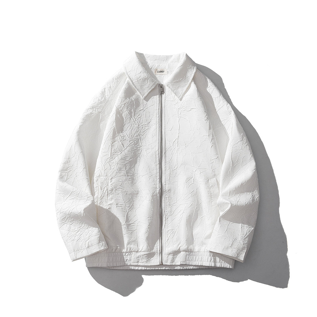Herren Leichte Crinkle‑Textur Zipjacke mit Hemdkragen und elastischem Saum Echo Archiv