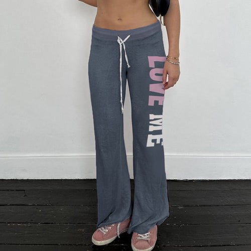 Damen Flared Jogginghose mit farblich abgesetztem Bund und modischem Schriftzug Echo Archiv