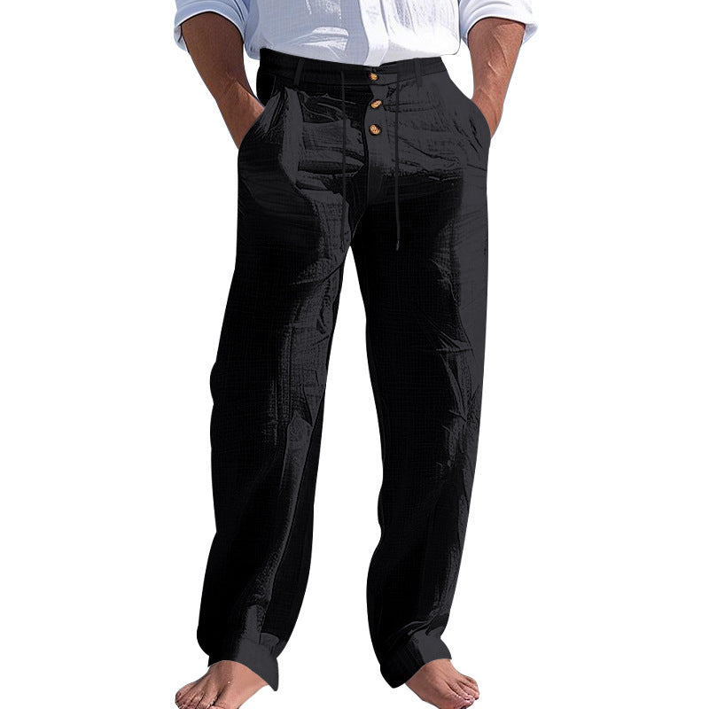 Herren lässige Hose mit hohem Bund und bequemen Taschen Echoarchiv
