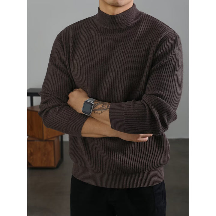 Herren Modischer Rollkragenpullover aus Rippstrick Echoarchiv