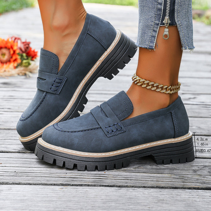 Damen Chunky Loafer mit grober Profilsohle und Faux‑Suede Obermaterial Echo Archiv