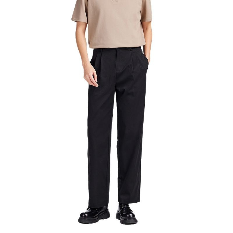 Herren Elegante Bundfalten-Stoffhose mit hoher Bundhöhe, Bügelfalte und geradem Bein Echo Archiv