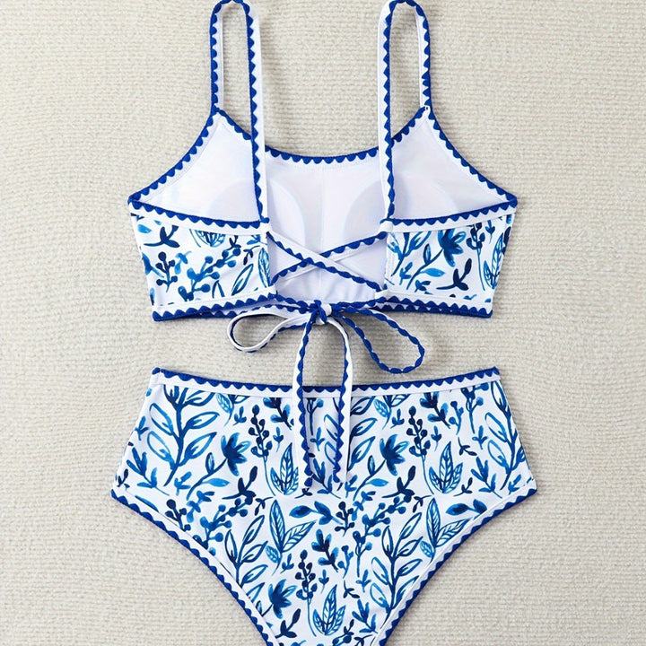 Damen Hochtailliertes Bikiniset mit floralem Design Echo Archiv