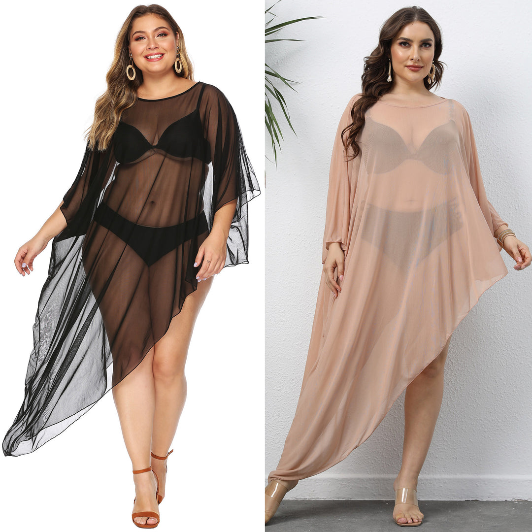 Damen eleganter Strandüberwurf aus leichtem Netzmaterial Echo Archiv
