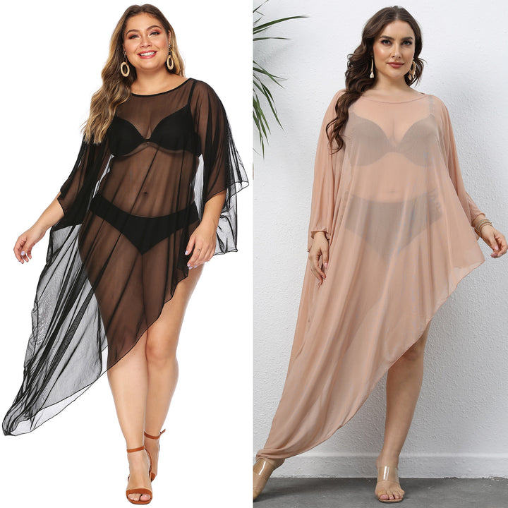 Damen eleganter Strandüberwurf aus leichtem Netzmaterial Echo Archiv
