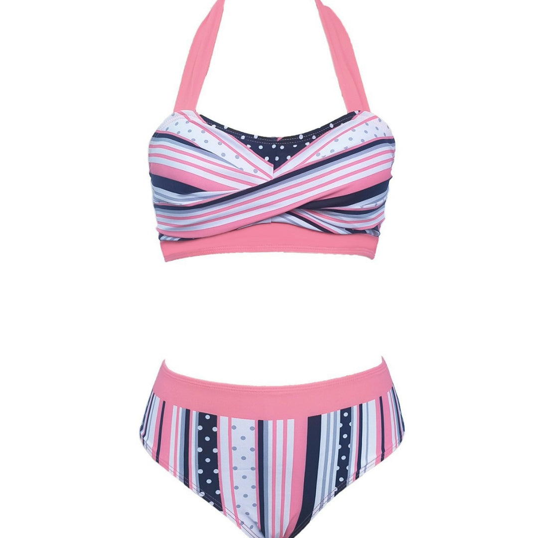 Damen Hochtailliertes Bikini-Set mit nautischem Design Echo Archiv