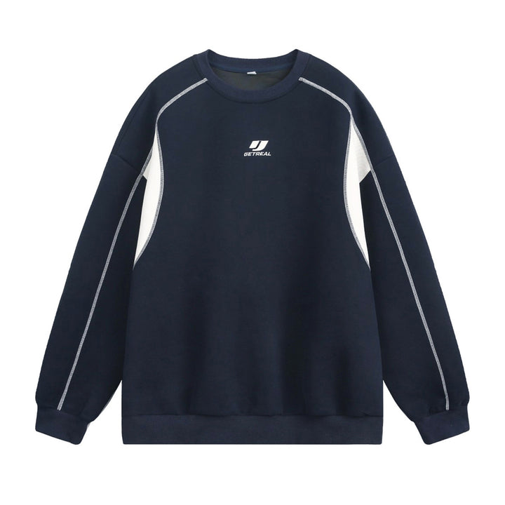 Unisex Sportlich-lässiges Boxy-Sweatshirt mit kontrastierten Seiteneinsätzen und Flatlock-Nähten Echo Archiv