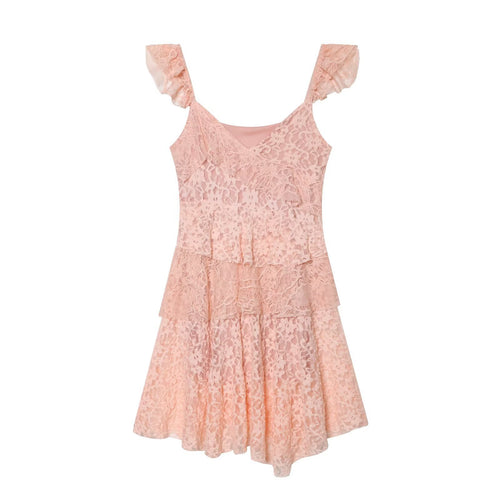 Damen romantisches Spitzenkleid mit Rüschendetails Echo Archiv