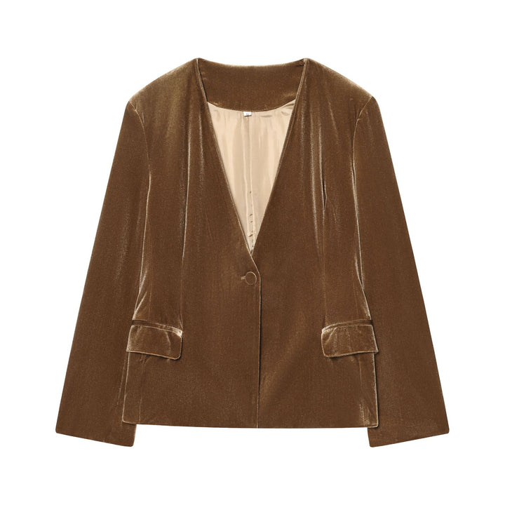 Damen nan weite Samthose mit hoher Taille, Bügelfalte und Eingrifftaschen Echo Archiv
