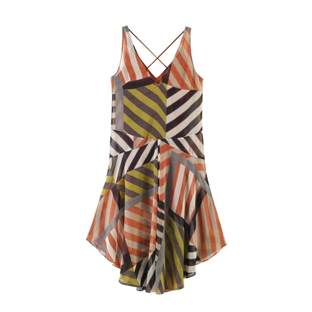 Damen Sommerliches Maxikleid mit modernem V-Ausschnitt und asymmetrischem Schnitt Echo Archiv