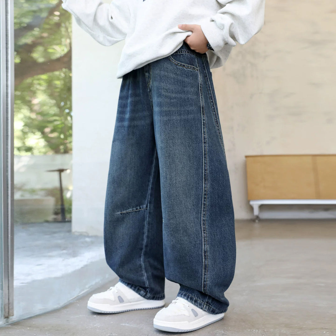 Damen lässige weite Denim-Hosen Echo Archiv