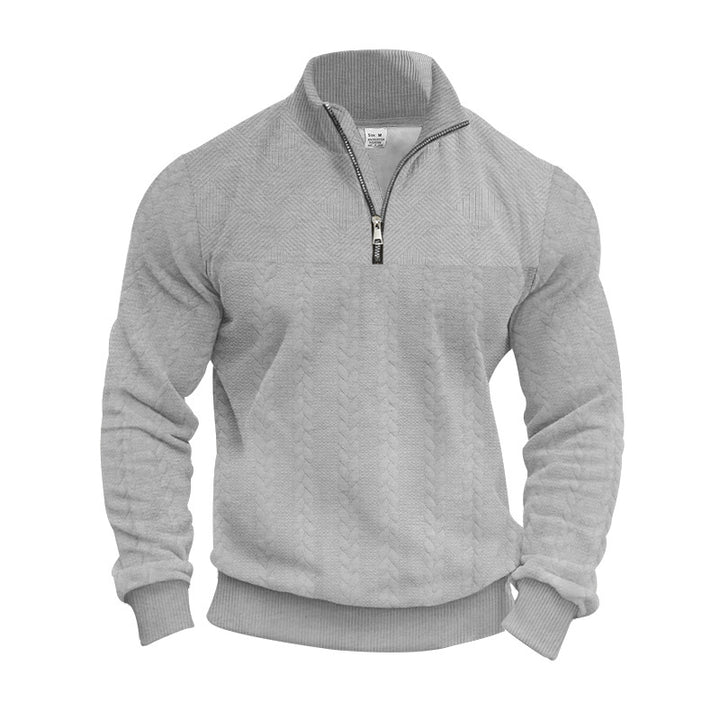 Herren stylischer Strickpullover mit hohem Kragen und modischem Zipper Echoarchiv