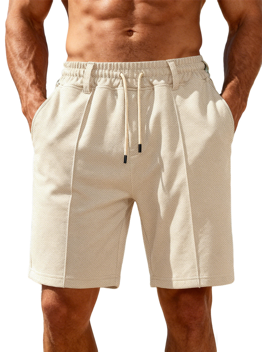 Herren nan Chino-inspirierte Relax-Shorts mit Bundfalten elastischem Tunnelzug und Eingrifftaschen Echo Archiv