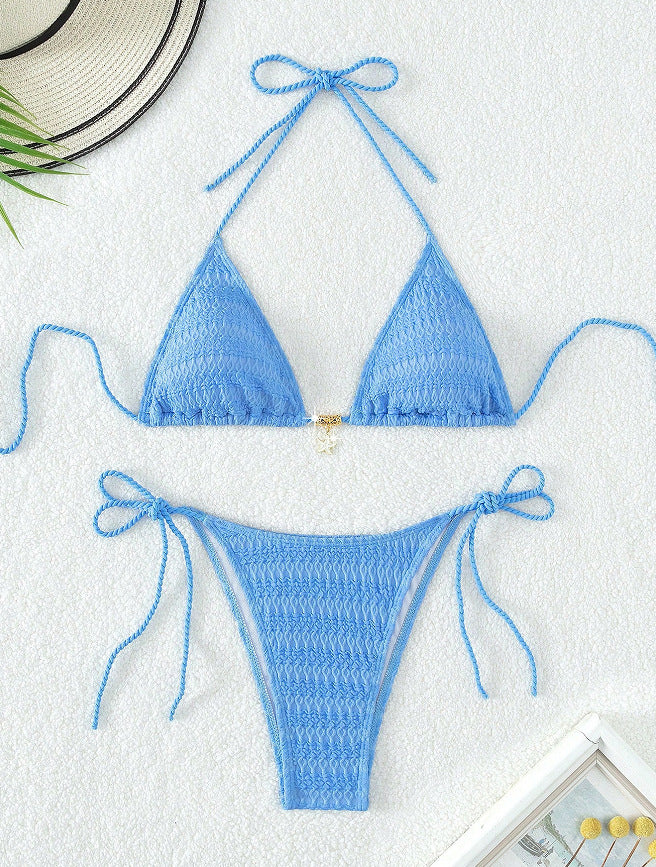 Damen Triangel-Bikini mit verspieltem Palmenmuster Echo Archiv