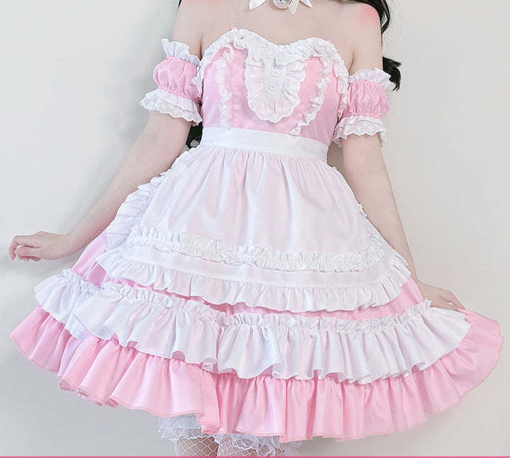 Mädchen verspieltes Rüschenkleid mit bezaubernden Puffärmeln Echo Archiv